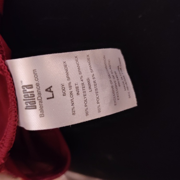 Burgundy Adult Leotard With Mesh Inserts - Picture 3 of 3